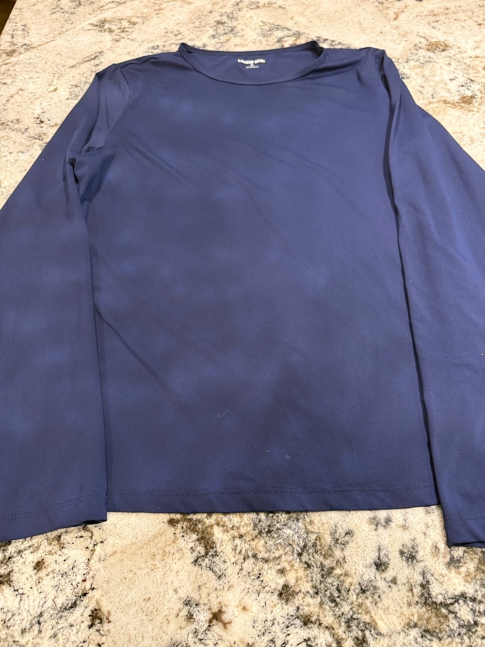 Lands' End Navy Crewneck Long Sleeve Top